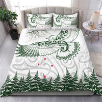 New Zealand Kea Bird Bedding Set Maori Tattoo and Silver Fern Green Color LT03 - Polynesian Pride