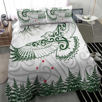New Zealand Kea Bird Bedding Set Maori Tattoo and Silver Fern Green Color LT03 - Polynesian Pride