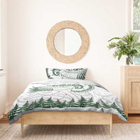 New Zealand Kea Bird Bedding Set Maori Tattoo and Silver Fern Green Color LT03 - Polynesian Pride