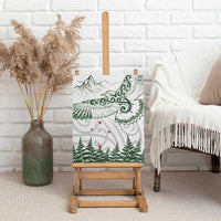 New Zealand Kea Bird Canvas Wall Art Maori Tattoo and Silver Fern Green Color LT03 - Polynesian Pride