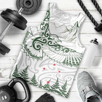 New Zealand Kea Bird Men Tank Top Maori Tattoo and Silver Fern Green Color LT03 - Polynesian Pride