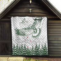 New Zealand Kea Bird Quilt Maori Tattoo and Silver Fern Green Color LT03 - Polynesian Pride