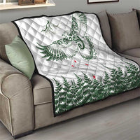 New Zealand Kea Bird Quilt Maori Tattoo and Silver Fern Green Color LT03 - Polynesian Pride
