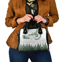 New Zealand Kea Bird Shoulder Handbag Maori Tattoo and Silver Fern Green Color LT03 - Polynesian Pride
