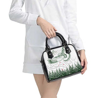 New Zealand Kea Bird Shoulder Handbag Maori Tattoo and Silver Fern Green Color LT03 - Polynesian Pride