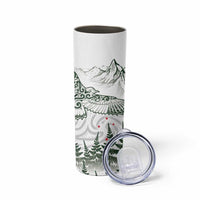 New Zealand Kea Bird Skinny Tumbler Maori Tattoo and Silver Fern Green Color LT03 - Polynesian Pride