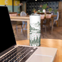 New Zealand Kea Bird Skinny Tumbler Maori Tattoo and Silver Fern Green Color LT03 - Polynesian Pride