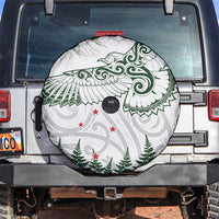 New Zealand Kea Bird Spare Tire Cover Maori Tattoo and Silver Fern Green Color LT03 White - Polynesian Pride