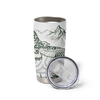 New Zealand Kea Bird Tumbler Cup Maori Tattoo and Silver Fern Green Color LT03 - Polynesian Pride