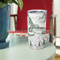 New Zealand Kea Bird Tumbler Cup Maori Tattoo and Silver Fern Green Color LT03 - Polynesian Pride