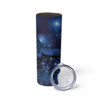 New Zealand Kea Bird Skinny Tumbler Maori Tattoo and Silver Fern Matariki Style LT03 - Polynesian Pride