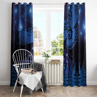 New Zealand Kea Bird Window Curtain Maori Tattoo and Silver Fern Matariki Style LT03 - Polynesian Pride