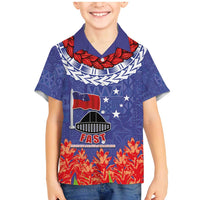 FAST Party Samoa Family Matching Mermaid Dress and Hawaiian Shirt Ula Fala Teuila Polynesian Tapa Pattern LT03 Son's Shirt Blue - Polynesian Pride