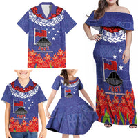 FAST Party Samoa Family Matching Off Shoulder Maxi Dress and Hawaiian Shirt Ula Fala Teuila Polynesian Tapa Pattern LT03 - Polynesian Pride