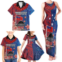 CHOGM FAST Samoa 2024 Family Matching Tank Maxi Dress and Hawaiian Shirt Samoan Tapa Tribal and Ornament Pattern with Hibiscus LT03 - Polynesian Pride