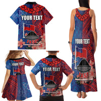 CHOGM FAST Samoa 2024 Family Matching Tank Maxi Dress and Hawaiian Shirt Samoan Tapa Tribal and Ornament Pattern with Hibiscus LT03 - Polynesian Pride