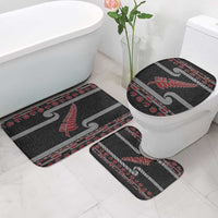 New Zealand Christmas Bathroom Set Meri Kirihimete Silver Fern Knit Style Red Color LT03 - Polynesian Pride