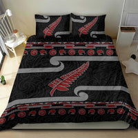 New Zealand Christmas Bedding Set Meri Kirihimete Silver Fern Knit Style Red Color LT03 - Polynesian Pride