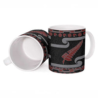New Zealand Christmas Ceramic Mug Meri Kirihimete Silver Fern Knit Style Red Color LT03 - Polynesian Pride