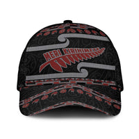New Zealand Christmas Classic Cap Meri Kirihimete Silver Fern Knit Style Red Color LT03 Universal Fit Red - Polynesian Pride