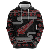 New Zealand Christmas Hoodie Meri Kirihimete Silver Fern Knit Style Red Color LT03 - Polynesian Pride