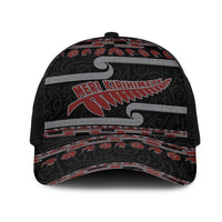 New Zealand Christmas Mesh Trucker Cap Meri Kirihimete Silver Fern Knit Style Red Color LT03 One Size Black Red - Polynesian Pride