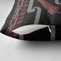 New Zealand Christmas Pillow Cover Meri Kirihimete Silver Fern Knit Style Red Color LT03 - Polynesian Pride