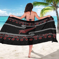 New Zealand Christmas Sarong Meri Kirihimete Silver Fern Knit Style Red Color LT03 - Polynesian Pride
