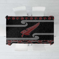 New Zealand Christmas Tablecloth Meri Kirihimete Silver Fern Knit Style Red Color LT03 Red - Polynesian Pride