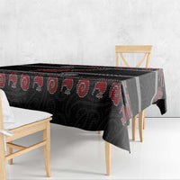 New Zealand Christmas Tablecloth Meri Kirihimete Silver Fern Knit Style Red Color LT03 - Polynesian Pride