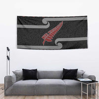 New Zealand Christmas Tapestry Meri Kirihimete Silver Fern Knit Style Red Color LT03 - Polynesian Pride
