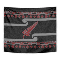 New Zealand Christmas Tapestry Meri Kirihimete Silver Fern Knit Style Red Color LT03 - Polynesian Pride