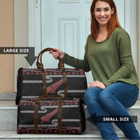 New Zealand Christmas Travel Bag Meri Kirihimete Silver Fern Knit Style Red Color LT03 - Polynesian Pride