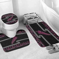 New Zealand Christmas Bathroom Set Meri Kirihimete Silver Fern Knit Style Pink Color LT03 Mat Set Only (3 pcs) One Size Pink - Polynesian Pride