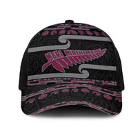 New Zealand Christmas Mesh Trucker Cap Meri Kirihimete Silver Fern Knit Style Pink Color LT03 One Size Black Pink - Polynesian Pride