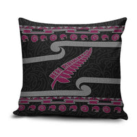 New Zealand Christmas Pillow Cover Meri Kirihimete Silver Fern Knit Style Pink Color LT03 Pink - Polynesian Pride