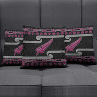 New Zealand Christmas Pillow Cover Meri Kirihimete Silver Fern Knit Style Pink Color LT03 - Polynesian Pride