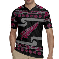 New Zealand Christmas Rugby Jersey Meri Kirihimete Silver Fern Knit Style Pink Color LT03 - Polynesian Pride