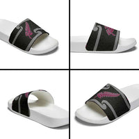 New Zealand Christmas Slide Sandals Meri Kirihimete Silver Fern Knit Style Pink Color LT03 - Polynesian Pride