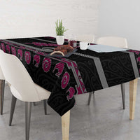 New Zealand Christmas Tablecloth Meri Kirihimete Silver Fern Knit Style Pink Color LT03 - Polynesian Pride