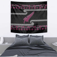 New Zealand Christmas Tapestry Meri Kirihimete Silver Fern Knit Style Pink Color LT03 - Polynesian Pride