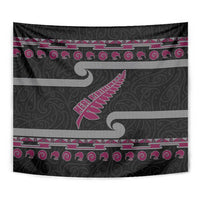 New Zealand Christmas Tapestry Meri Kirihimete Silver Fern Knit Style Pink Color LT03 - Polynesian Pride