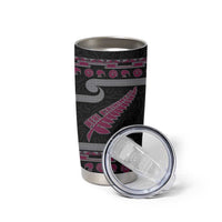 New Zealand Christmas Tumbler Cup Meri Kirihimete Silver Fern Knit Style Pink Color LT03 - Polynesian Pride