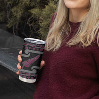 New Zealand Christmas Tumbler Cup Meri Kirihimete Silver Fern Knit Style Pink Color LT03 - Polynesian Pride