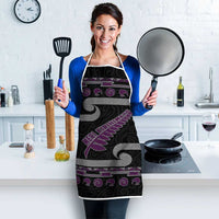 New Zealand Christmas Apron Meri Kirihimete Silver Fern Knit Style Purple Color LT03 - Polynesian Pride