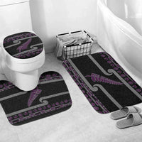 New Zealand Christmas Bathroom Set Meri Kirihimete Silver Fern Knit Style Purple Color LT03 Mat Set Only (3 pcs) One Size Purple - Polynesian Pride