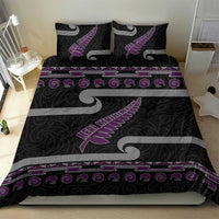 New Zealand Christmas Bedding Set Meri Kirihimete Silver Fern Knit Style Purple Color LT03 - Polynesian Pride