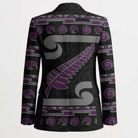 New Zealand Christmas Blazer Meri Kirihimete Silver Fern Knit Style Purple Color LT03 - Polynesian Pride