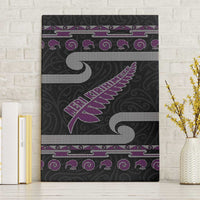 New Zealand Christmas Canvas Wall Art Meri Kirihimete Silver Fern Knit Style Purple Color LT03 Without Frame Purple - Polynesian Pride