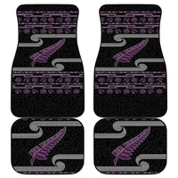 New Zealand Christmas Car Mats Meri Kirihimete Silver Fern Knit Style Purple Color LT03 - Polynesian Pride
